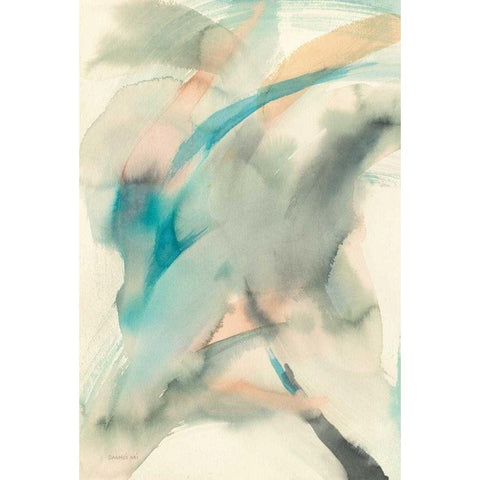 In Motion I White Modern Wood Framed Art Print by Nai, Danhui