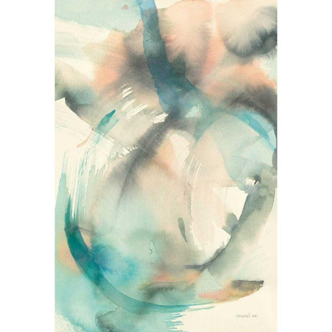 In Motion II White Modern Wood Framed Art Print by Nai, Danhui