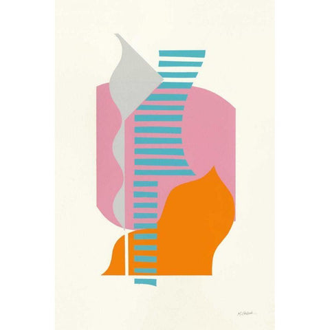 Boardwalk White Modern Wood Framed Art Print by Schick, Mike