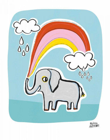 Wild About You Elephant White Modern Wood Framed Art Print with Double Matting by Averinos, Melissa