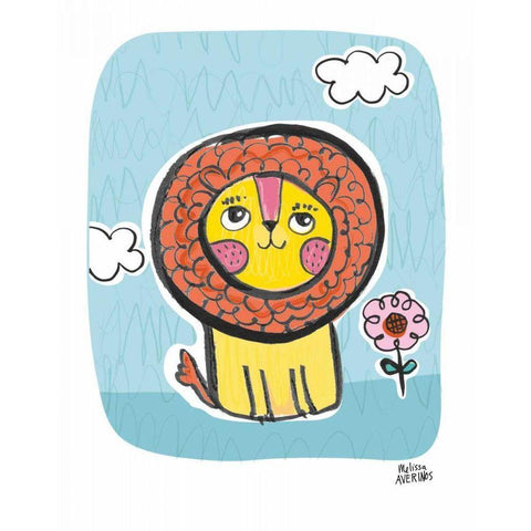 Wild About You Lion Black Modern Wood Framed Art Print with Double Matting by Averinos, Melissa