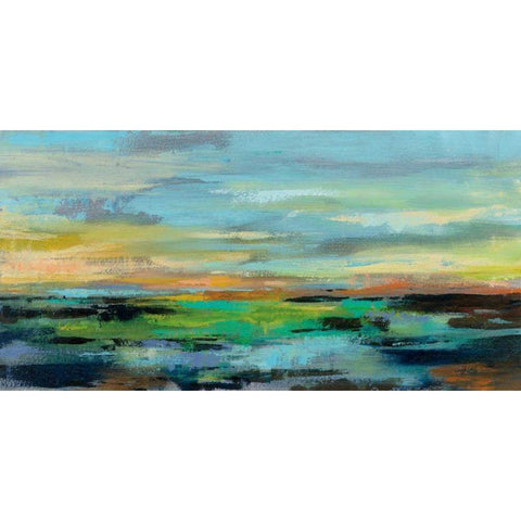 Delmar Sunset I Black Modern Wood Framed Art Print with Double Matting by Vassileva, Silvia