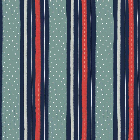 Christmas Village Pattern IIB White Modern Wood Framed Art Print with Double Matting by Marshall, Laura