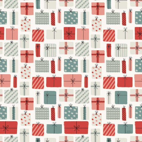 Christmas Village Pattern III Black Modern Wood Framed Art Print with Double Matting by Marshall, Laura