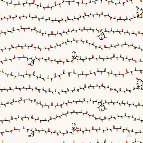 Christmas Village Pattern V White Modern Wood Framed Art Print with Double Matting by Marshall, Laura