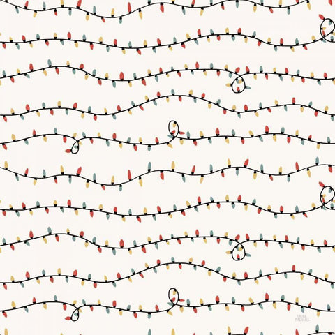 Christmas Village Pattern V Black Modern Wood Framed Art Print with Double Matting by Marshall, Laura