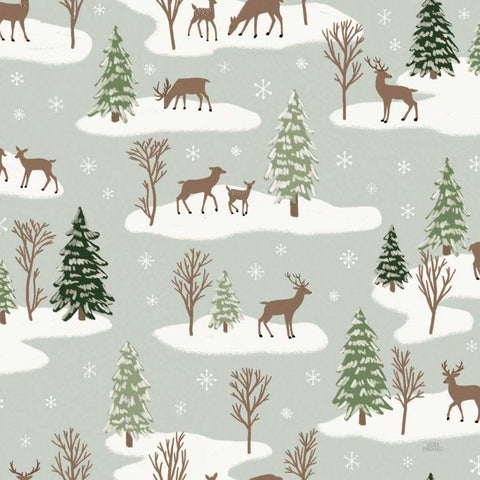 Christmas Village Pattern VI White Modern Wood Framed Art Print with Double Matting by Marshall, Laura