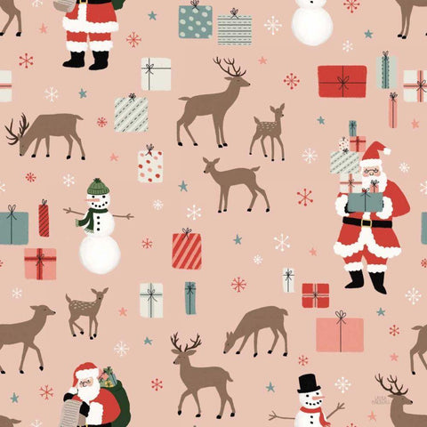 Christmas Village Pattern VIIIA White Modern Wood Framed Art Print with Double Matting by Marshall, Laura