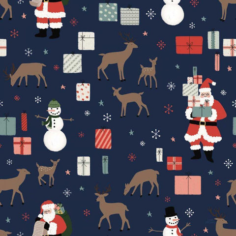 Christmas Village Pattern VIIIB Gold Ornate Wood Framed Art Print with Double Matting by Marshall, Laura