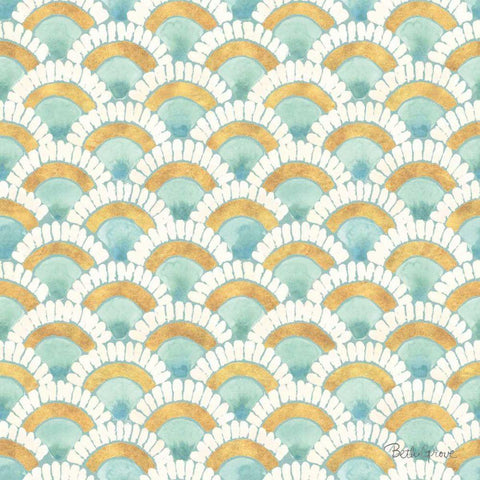 Winter Coast Pattern IIB White Modern Wood Framed Art Print with Double Matting by Grove, Beth