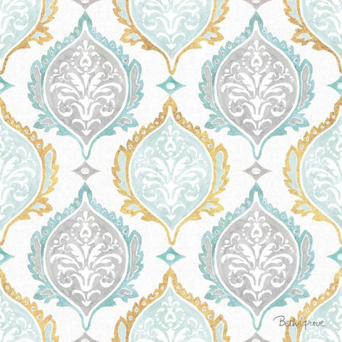 Winter Coast Pattern IIIA Black Ornate Wood Framed Art Print with Double Matting by Grove, Beth