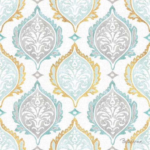 Winter Coast Pattern IIIA Gold Ornate Wood Framed Art Print with Double Matting by Grove, Beth