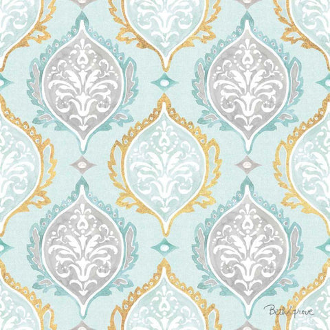 Winter Coast Pattern IIIB Black Ornate Wood Framed Art Print with Double Matting by Grove, Beth