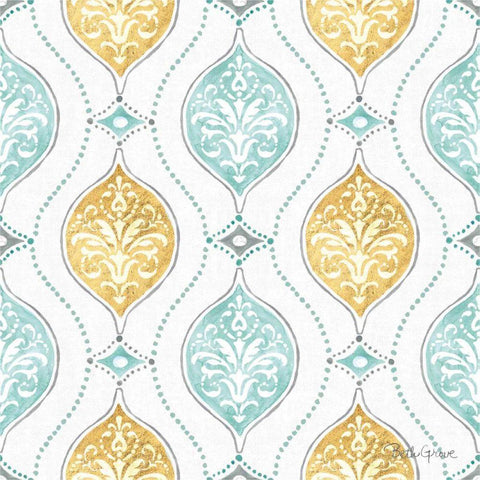 Winter Coast Pattern VIA Gold Ornate Wood Framed Art Print with Double Matting by Grove, Beth