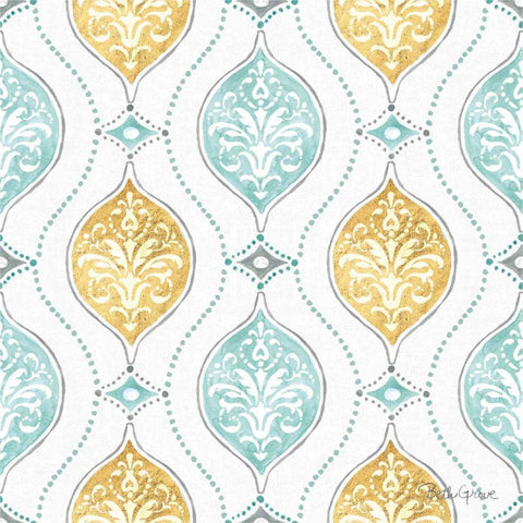Winter Coast Pattern VIA White Modern Wood Framed Art Print with Double Matting by Grove, Beth