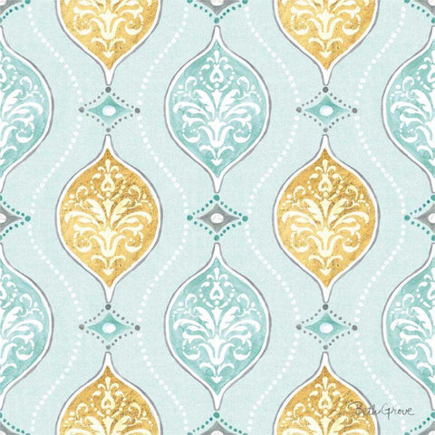 Winter Coast Pattern VIB Gold Ornate Wood Framed Art Print with Double Matting by Grove, Beth