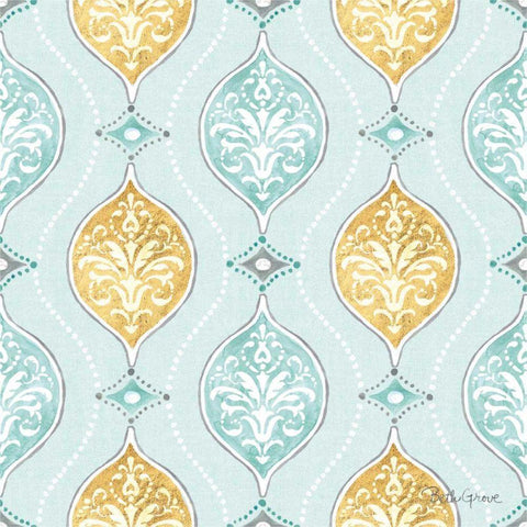 Winter Coast Pattern VIB White Modern Wood Framed Art Print with Double Matting by Grove, Beth