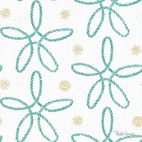 Winter Coast Pattern VIIIA White Modern Wood Framed Art Print with Double Matting by Grove, Beth