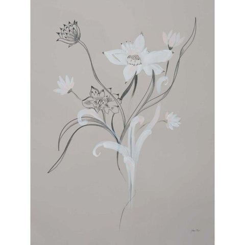 Whisper I White Modern Wood Framed Art Print by Davis, Joan E.