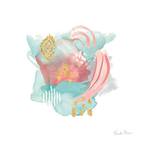 Faridas Abstract IV Black Modern Wood Framed Art Print with Double Matting by Zaman, Farida