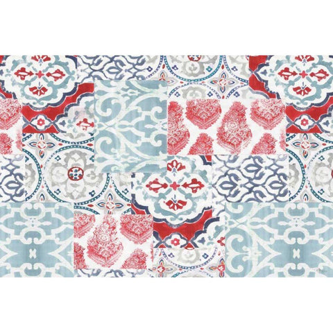 Bazaar Patchwork I White Modern Wood Framed Art Print by Pela Studio