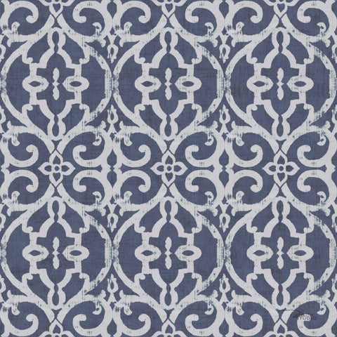 Bazaar Patchwork Pattern IVB Black Ornate Wood Framed Art Print with Double Matting by Pela Studio