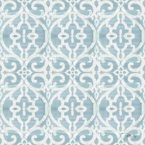 Bazaar Patchwork Pattern IVC White Modern Wood Framed Art Print by Pela Studio