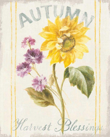 Floursack Autumn III Black Ornate Wood Framed Art Print with Double Matting by Nai, Danhui