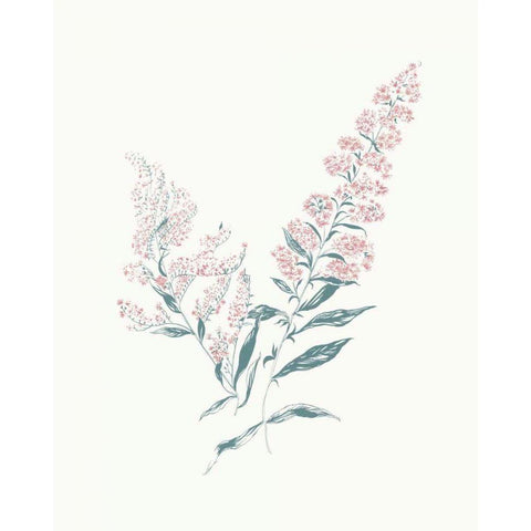 Flowers on White I Contemporary Bright Gold Ornate Wood Framed Art Print with Double Matting by Wild Apple Portfolio