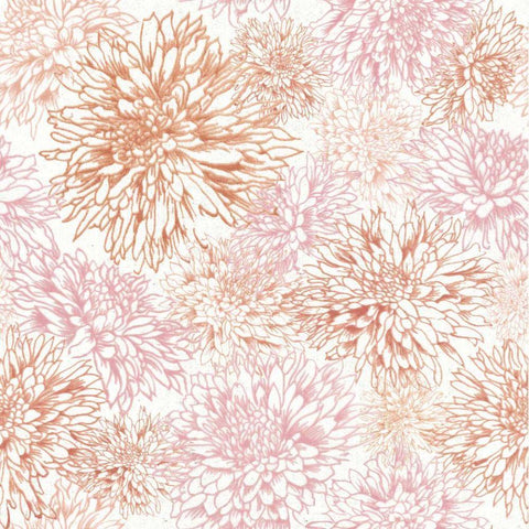 Flowers on White Contemporary Bright Pattern IIIA Black Ornate Wood Framed Art Print with Double Matting by Wild Apple Portfolio