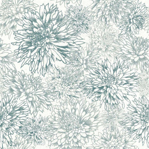 Flowers on White Contemporary Bright Pattern IIIB Black Ornate Wood Framed Art Print with Double Matting by Wild Apple Portfolio