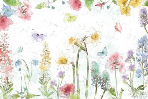 Spring Splash I White Modern Wood Framed Art Print with Double Matting by Pertiet, Katie