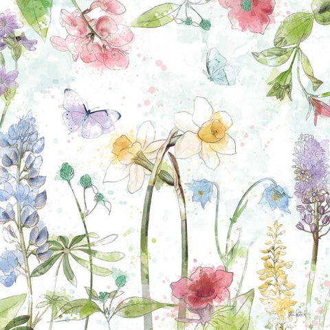 Spring Splash II Black Modern Wood Framed Art Print by Pertiet, Katie