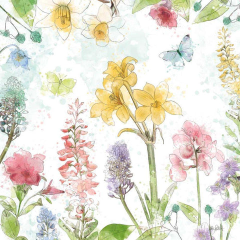 Spring Splash III Black Ornate Wood Framed Art Print with Double Matting by Pertiet, Katie
