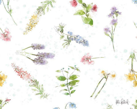 Spring Splash Pattern II White Modern Wood Framed Art Print with Double Matting by Pertiet, Katie