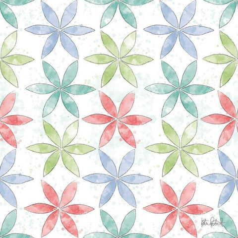 Spring Splash Pattern III Black Ornate Wood Framed Art Print with Double Matting by Pertiet, Katie