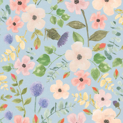 Spring Sentiments Pattern VIIIA Gold Ornate Wood Framed Art Print with Double Matting by Jackson, Jenaya
