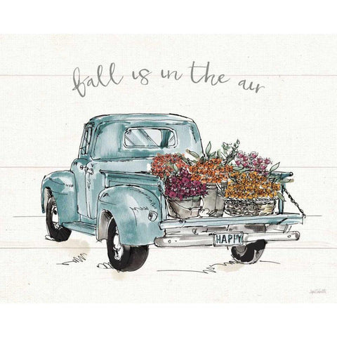 Modern Farmhouse IX Blue Truck Black Modern Wood Framed Art Print with Double Matting by Tavoletti, Anne