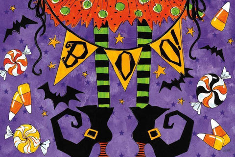 Spooky Fun III Black Ornate Wood Framed Art Print with Double Matting by Tavoletti, Anne