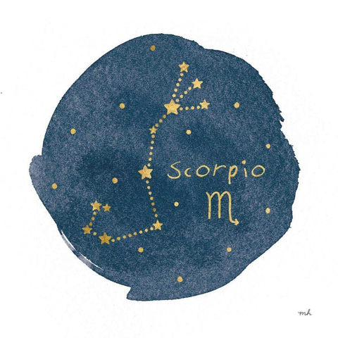 Horoscope Scorpio Black Modern Wood Framed Art Print with Double Matting by Hershey, Moira