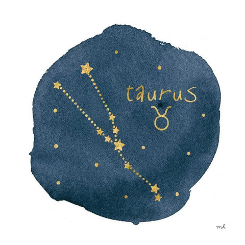 Horoscope Taurus White Modern Wood Framed Art Print by Hershey, Moira