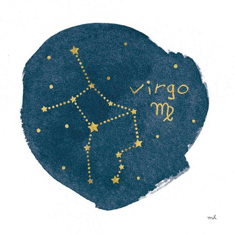 Horoscope Virgo White Modern Wood Framed Art Print by Hershey, Moira