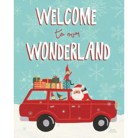 Holiday Travelers IV Wonderland Gold Ornate Wood Framed Art Print with Double Matting by Marshall, Laura