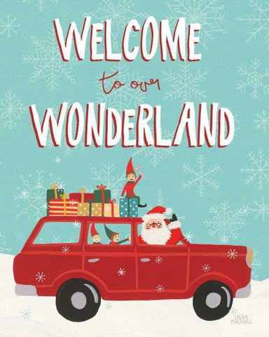 Holiday Travelers IV Wonderland White Modern Wood Framed Art Print with Double Matting by Marshall, Laura