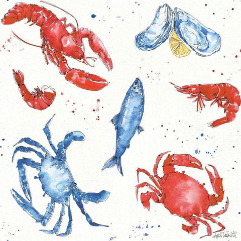 Seafood Shanty Step 08 White Modern Wood Framed Art Print by Tavoletti, Anne