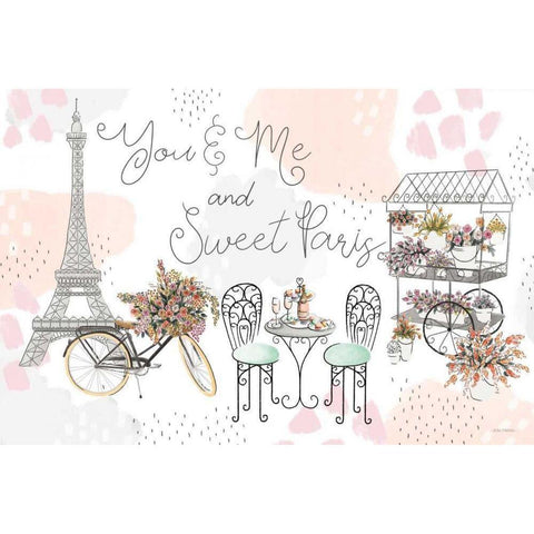 Sweet Paris I Gold Ornate Wood Framed Art Print with Double Matting by Marshall, Laura