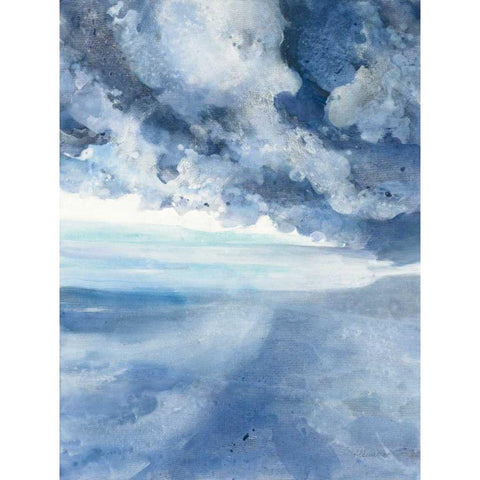 The Sea Black Modern Wood Framed Art Print by Hristova, Albena