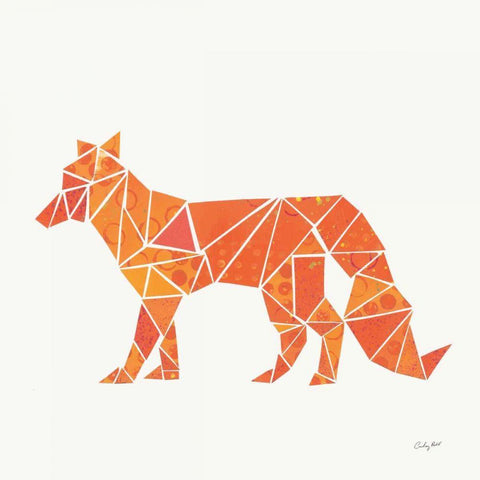 Geometric Animal II White Modern Wood Framed Art Print with Double Matting by Prahl, Courtney