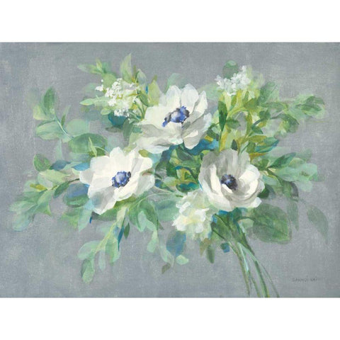 Bouquet for You White Modern Wood Framed Art Print by Nai, Danhui