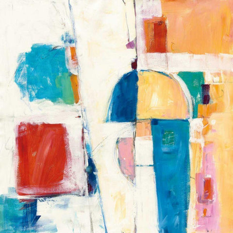 Down to the Street White Modern Wood Framed Art Print by Schick, Mike